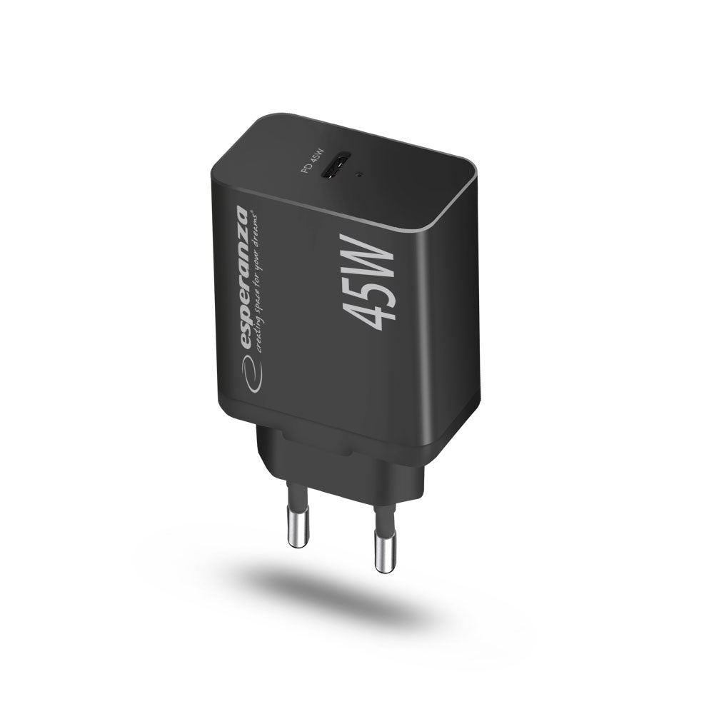 Esperanza Quick Fast Charger 45W USB-C PD 45W Preto